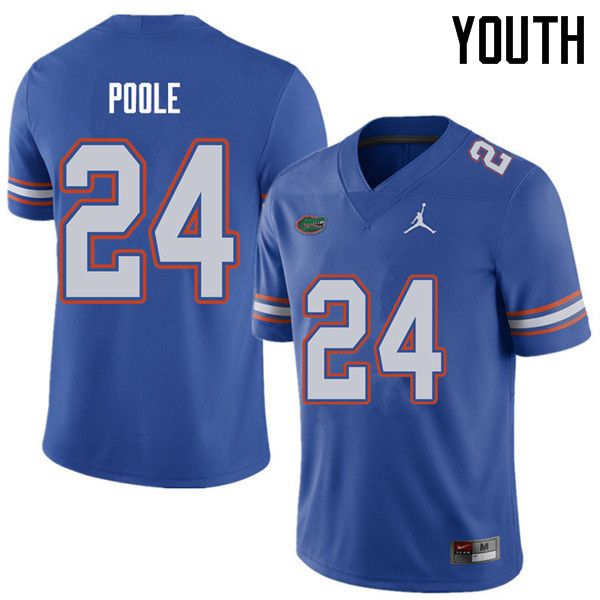 Jordan Brand Youth #24 Brian Poole Florida Gators College Football Jerseys Sale-Royal - Click Image to Close